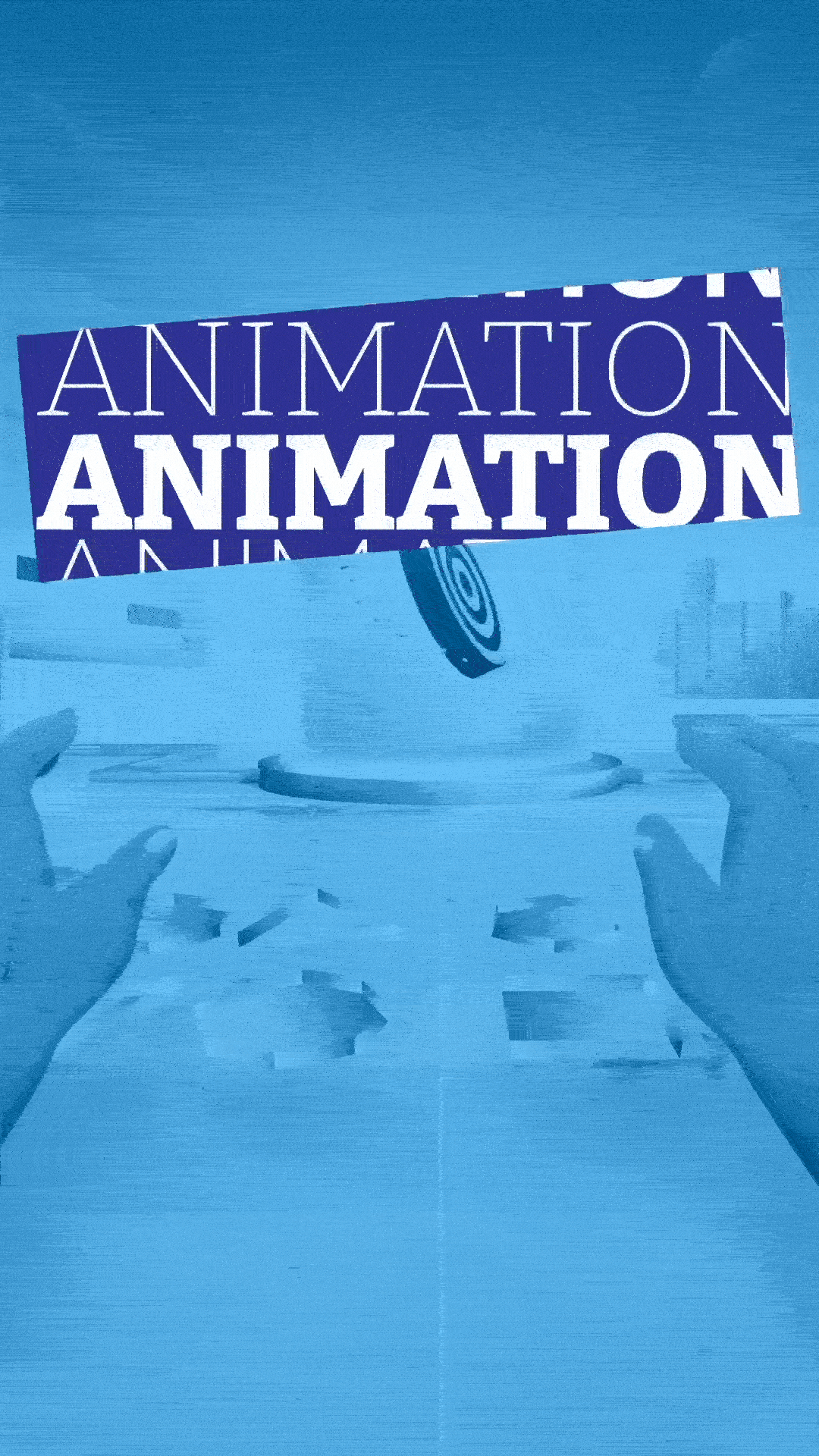 A poster with animation art.